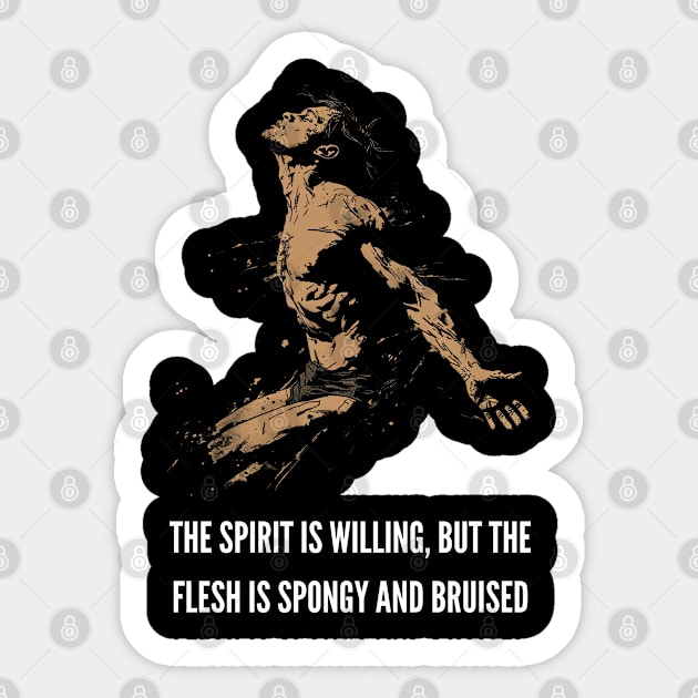 The Spirit is Willing v3 Sticker by AI-datamancer